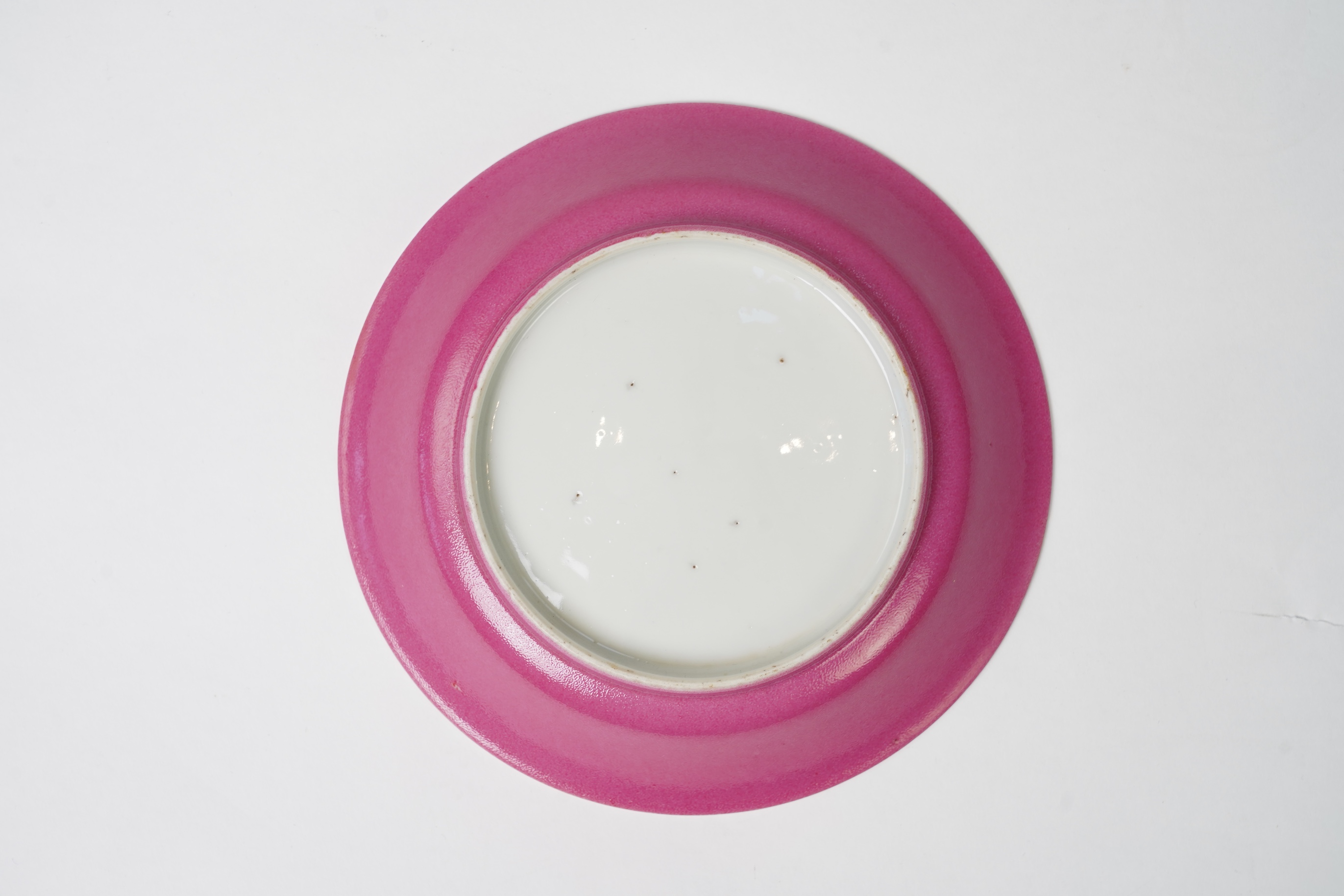 A Chinese ruby backed ‘kingfisher’ saucer dish, possibly Republic period